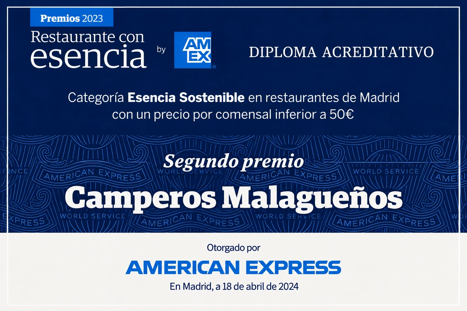 Segundo premio · Esencia Sostenible — American Express · 2024